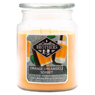 Bougie parfumée grande en pot de verre Candle Brothers 510 g - Orange Dreamsicle Sorbet