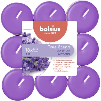 Bolsius True Scents kvapiosios arbatžolės 18 vnt. - Levandų