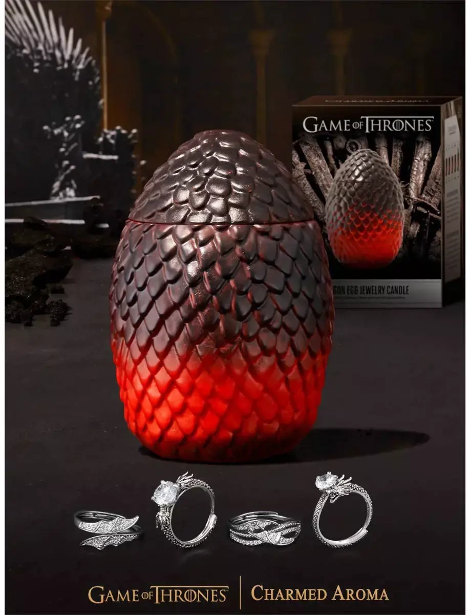 Свеча с кольцом Charmed Aroma - Game of Thrones ™ Dragon Egg - CWStore.eu