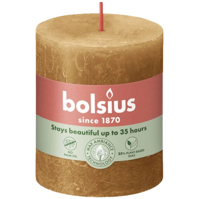 Bolsius Rustic świeca pieńkowa 80/68 mm - Spicy Brown