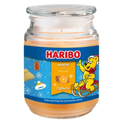 Haribo bougie parfumée de Noël en verre 510 g - Winter Fun