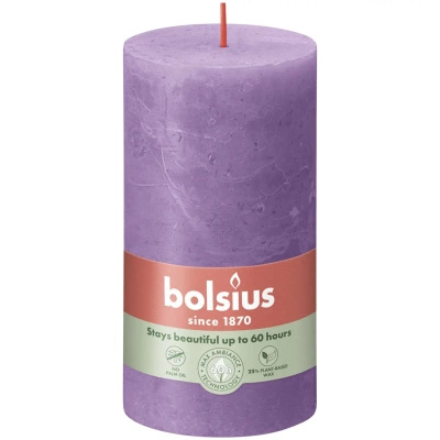 Bolsius Rustic vela tocón 130/68 mm - Violeta vivo