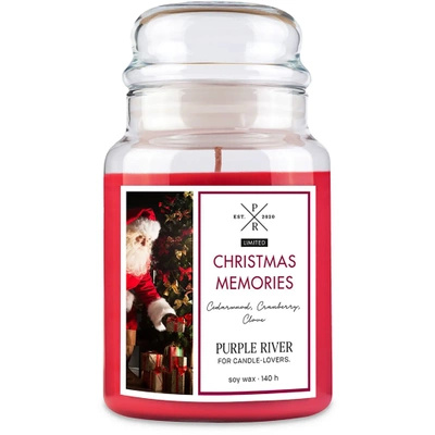 Christmas soy candle in glass Christmas Memories Purple River 623 g