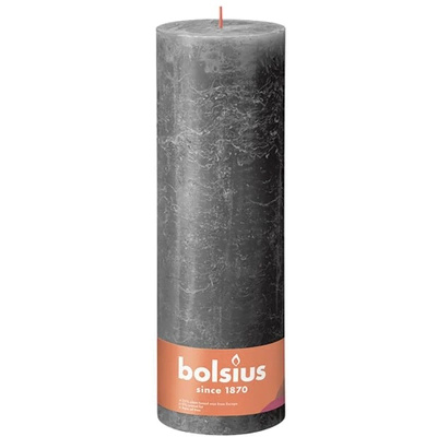 Bolsius Rustic XXL trunk candle 300/100 mm - Stormy Gray