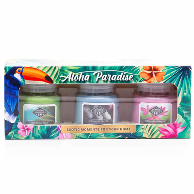 Set di candele profumate soia tre pezzi 85 g Candle Brothers - Aloha Paradise