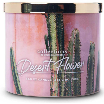 Colonial Candle Desert Collection Candela profumata alla soia in vetro 3 stoppini 14.5 oz 411 g - Desert Flower