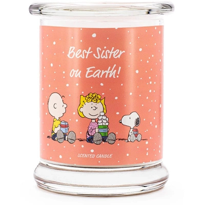 Peanuts Snoopy candela profumata in vetro 250 g - Best Sister on Earth!
