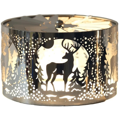 Girevole Coperchio di candela metallo Woodbridge - Stag Silver