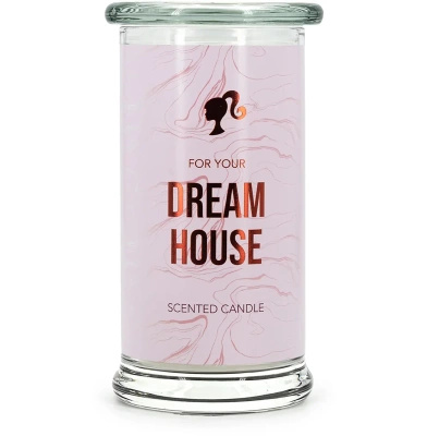 Bougie parfumée Barbie en verre 400 g - Dreamhouse