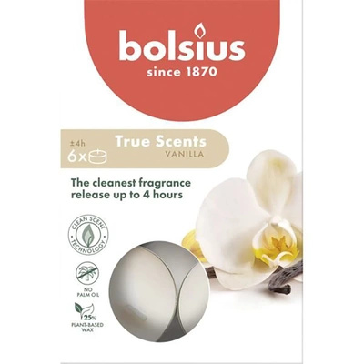 Bolsius True Scents bougies à réchaud parfumées 6 pcs - Vanilla