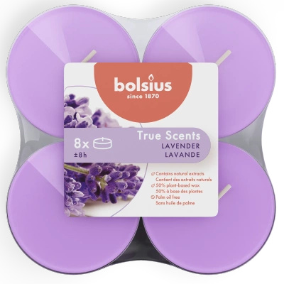 Bolsius True Scents kvapiosios arbatžolės maxi 8 vnt. - Levandų