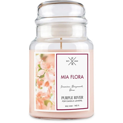 Purple River soja geurkaars in glas 623 g - Mia Flora