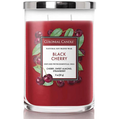 Soy scented candle with essential oils Black Cherry Colonial Candle