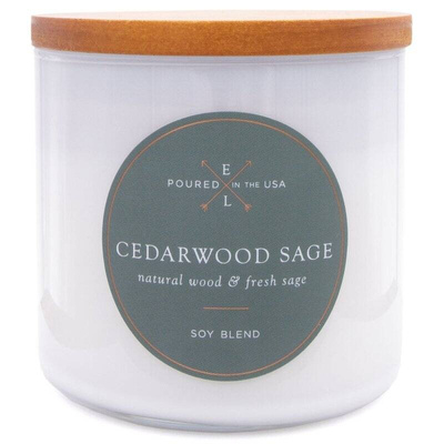 Candela profumata alla soia con stoppino in legno 368 g Colonial Candle - Salvia di legno di cedro