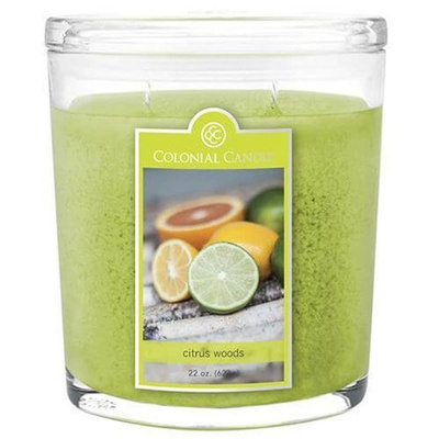 Didelė ovali kvapioji žvakė Colonial Candle 623 g - Citrus Woods