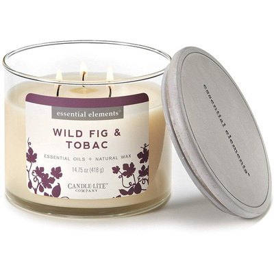 Naturel bougie parfumée aux huiles essentielles Candle-lite Essential Elements - Wild Fig Tobac