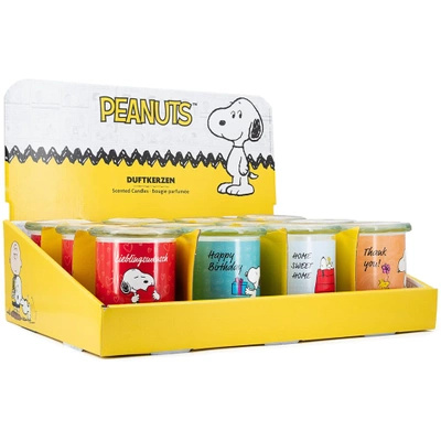 Geurkaarsen Peanuts display - 12 x 250 g