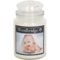 Ароматическая свеча с пудрой в стекле большая Woodbridge - Baby Powder