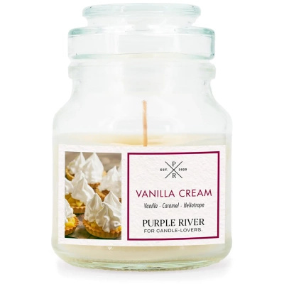 Bougie parfumée de soja en verre Purple River 623 g - Vanilla Cream