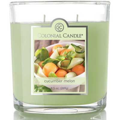 Soju kvapo žvakė stiklinėje su 2 dagčiais Colonial Candle 269 g - Agurkas Melionas Cucumber Melon