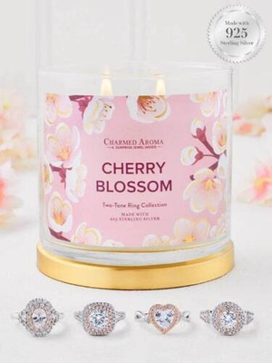 Charmed Aroma papuošalų žvakė 12 uncijų 340 g žiedas - Vyšnių žiedas