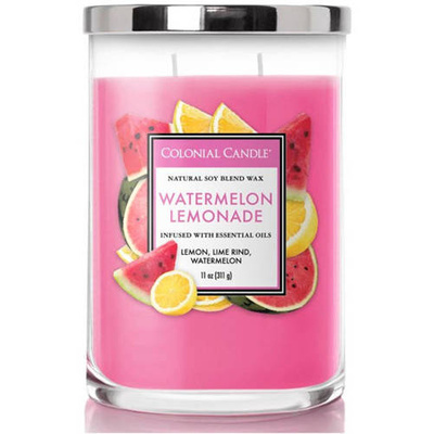 Soy scented candle with essential oils Watermelon Lemonade Colonial Candle