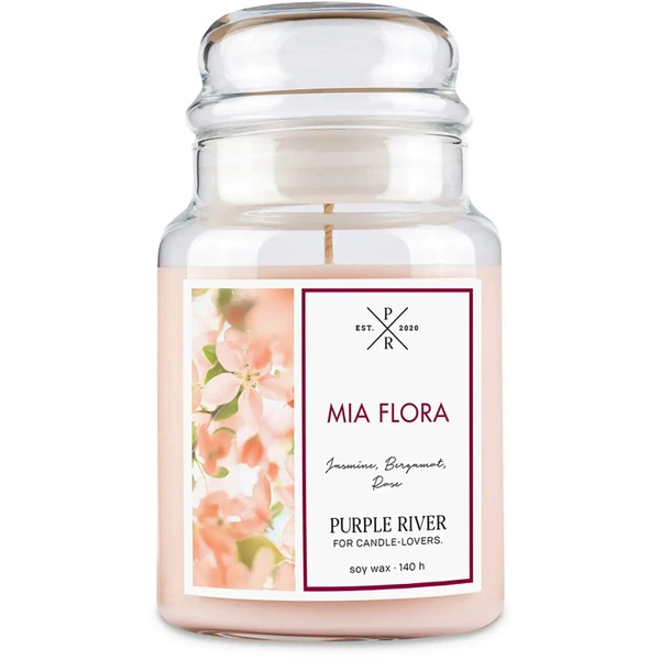 Purple River świeca zapachowa sojowa w szkle 623 g - Mia Flora