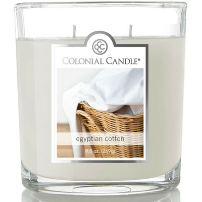 Soju kvapo žvakė stiklinėje su 2 dagčiais Colonial Candle 269 g - Medvilnė Egyptian Cotton