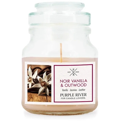 Purple River bougie en verre parfumée au soja 113g - Noir Vanilla Oudwood