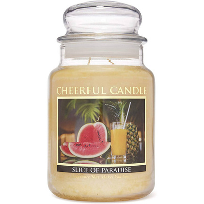 Cheerful Candle grote geurkaars in glazen pot 2 lonten 24 oz 680 g - Slice of Paradise