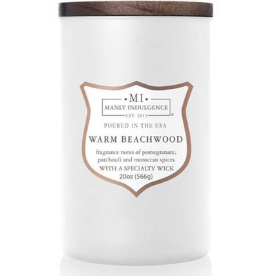 Soja geurkaars voor mannen Warm Beachwood Colonial Candle