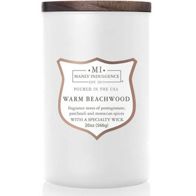 Candela profumata di soia per uomo Warm Beachwood Colonial Candle