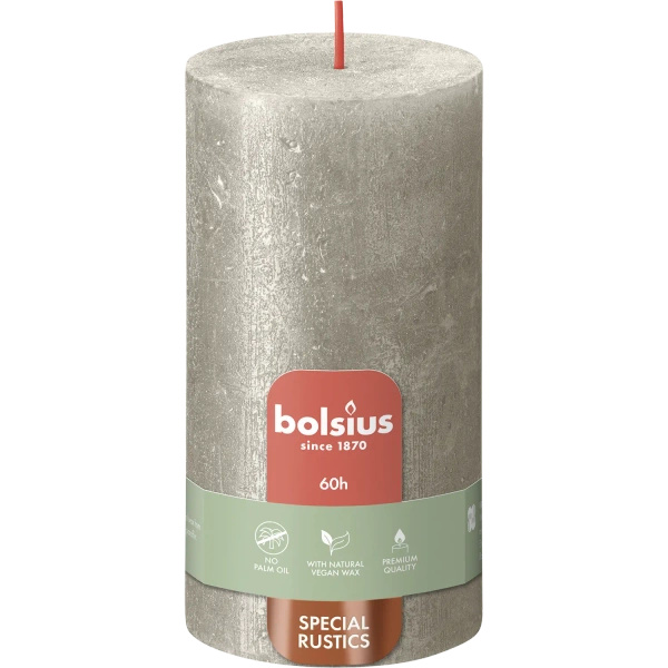Bolsius Rustic Candela a tronco metallico 130/68 mm - Avorio