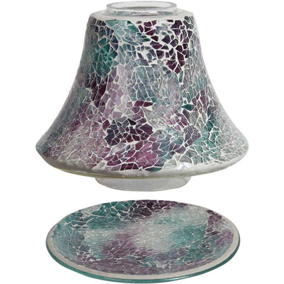 Woodbridge lampshade for candles and a plate Set - Teal Crackle