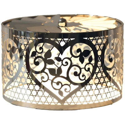 Girevole Coperchio di candela metallo Woodbridge - Heart Silver