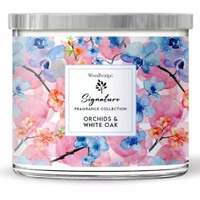 Scented candle in glass 3 wicks Woodbridge Signature - Orchids White Oak