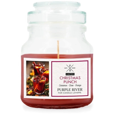 Purple River Kerst soja kaars in glas 113 g -Christmas Punch