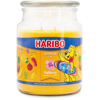 Haribo vonná sviečka v skle 510 g - Tropical Fun