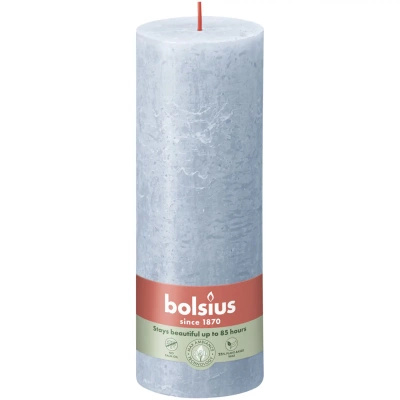 Bolsius Rustic chandelle de souche 190/68 mm - Bleu ciel