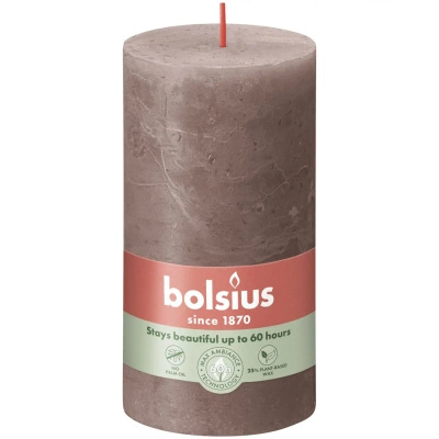 Bolsius Rustic candela a ceppo 130/68 mm - Taupe