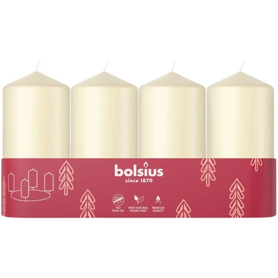 Bolsius stompkaarsen 4 st 100/48 mm - Crème