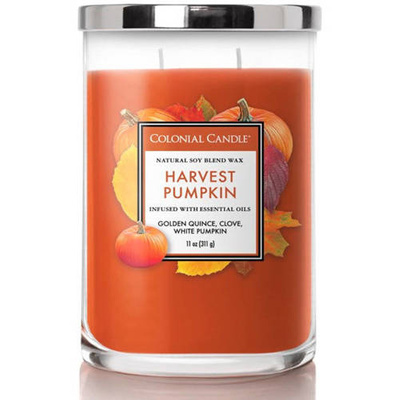 Soja geurkaars met essentiële oliën Harvest Pumpkin Colonial Candle