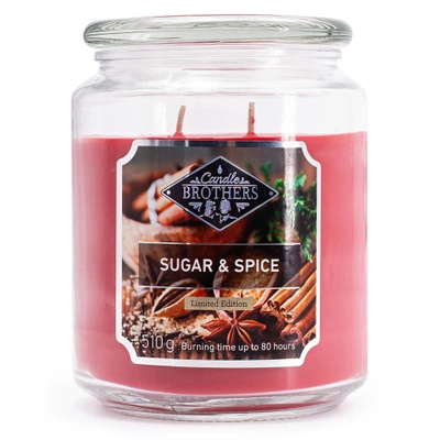 Candle Brothers Large scented candle in a glass jar Sugar Spice 510 g