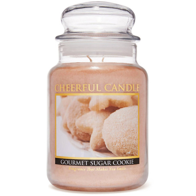 Cheerful Candle grande bougie parfumée en pot de verre 2 mèches 24 oz 680 g - Biscuit au sucre gourmand