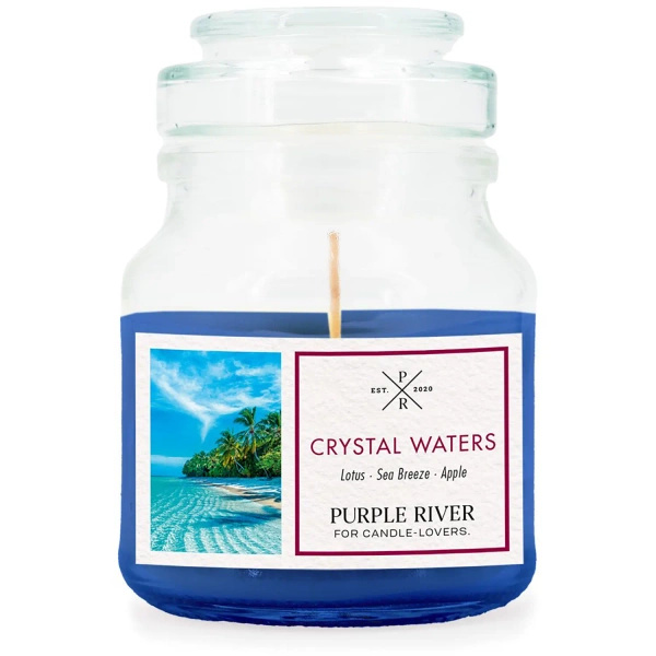 Candela di soia profumata in vetro Purple River 623 g - Crystal Waters