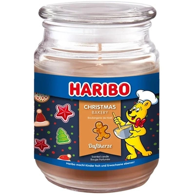 Haribo Kalėdinė kvapioji žvakė stiklinėje 510 g - Christmas Bakery