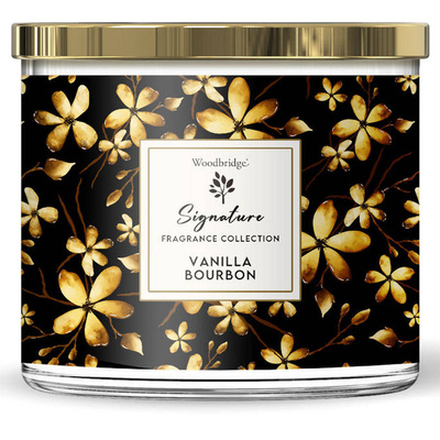 Candela profumata Woodbridge Signature Collection grande 3 stoppini in vetro 410 g - Vanilla Bourbon