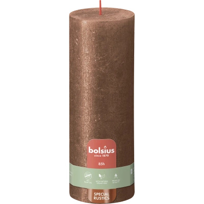 Bolsius Rustic Metallic świeca pieńkowa 190/68 mm - Copper