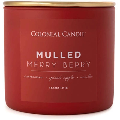 Colonial Candle Pop Of Color soy scented candle in glass 3 wicks 14.5 oz 411 g - Mulled Merry Berry