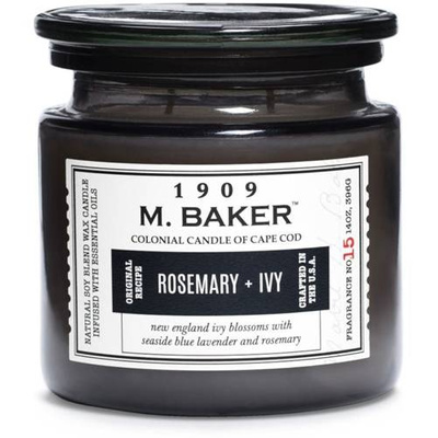 Sojų kvapo žvakių vaistinė indelis 396 g Colonial Candle M Baker - Rosemary Ivy